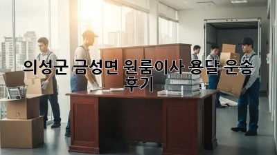 의성군 금성면 원룸이사, 용달 운송 후기🚚✨